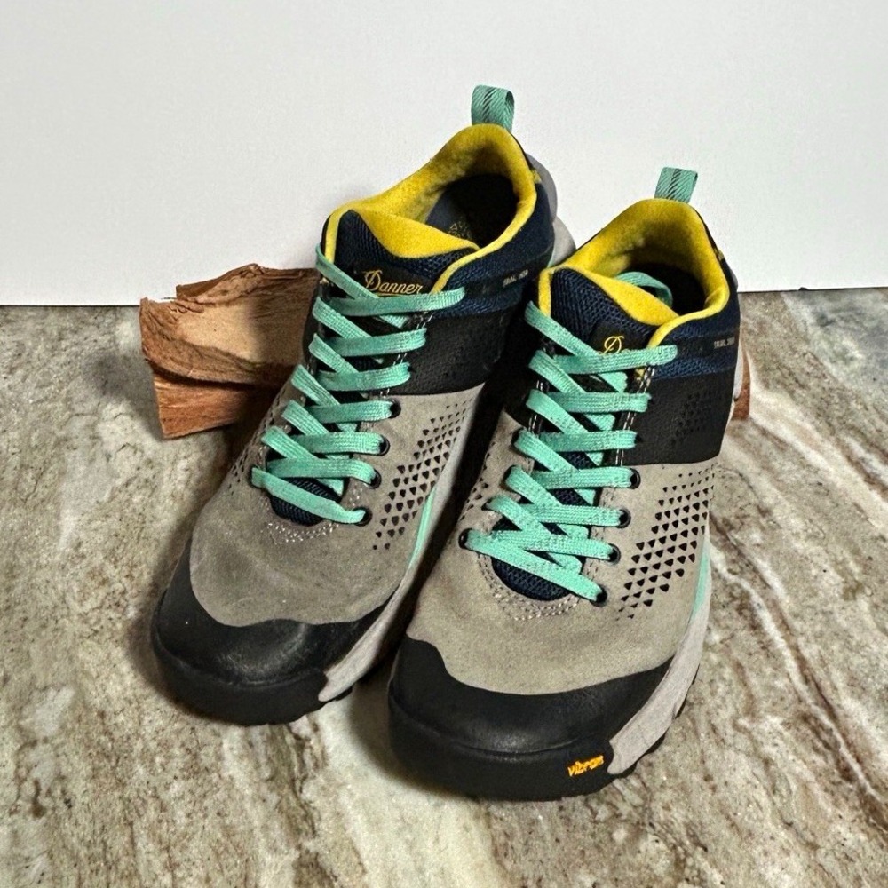 Danner Trail 2650 Womens Low Top Hiking Shoes Gray Blue Yellow 61283 8.5